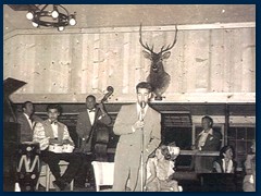 Carl Mohr and I spent the summer of 1948 at Breezy Point Lodge, Minnesota’s premier resort. We were bell hops and had a great time. Occasionally I would croon with the Kiki Orchat Orchestra from Chicago. Photo courtesy of Gene Jaberg.