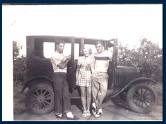 Me, Carl and Bea (later his wife). A friend supplied the old Model-T. Photo courtesy of Gene Jaberg.