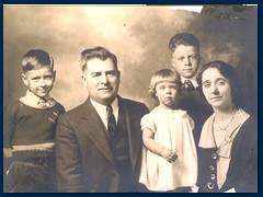 A family photo from 1934. I am 7, on the far left, then Dad, then 3-year-old Ruth (another MHC grad), Vernon and my mother. She grew up about 1 mile from MH on the Stuckmann farm. Dad was a minister in Linton, Indiana and that’s where this was taken. Photo courtesy of Gene Jaberg.