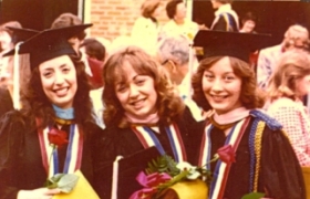 June 1976. From left: Georgia Collis, Faye Klemme and Kathy Strupp. Photo courtesy of Georgia Collis. 