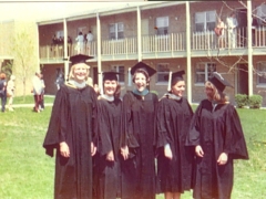 Class of 1975. From left: Reggie Hipple, ?, Debbie Lauro, Mary Welch and Judy Cuff. 