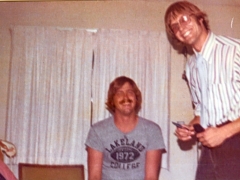 Suite 24 in 1974. From left: Rob Zancig and Dave Pebler.